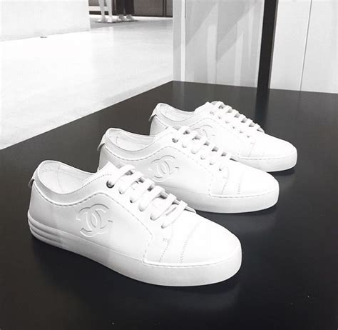 chanel white leather sneaker|chanel sneakers official.